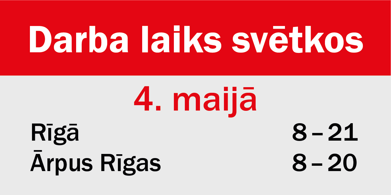 BER Maija svētkos darba laiks LV 2022 maijs